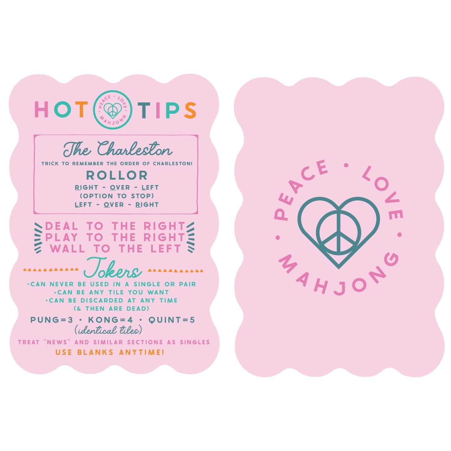 Hot Tips Pink Mahjong Tile Shufflers